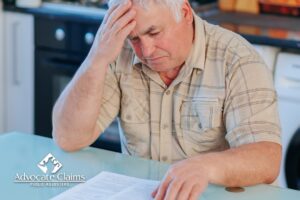 Man reviewing insurance documents